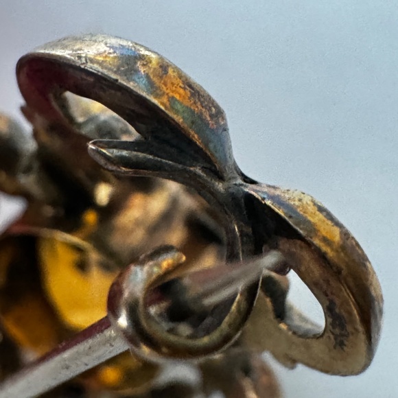 Victorian Gold Gilded Citrine Brooch Pin - Picture 6 of 13